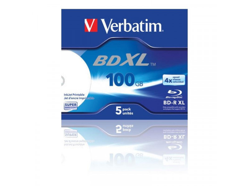 BD-R XL 100er GB Verbatim 4x Inkjet white 5er Jewel Case