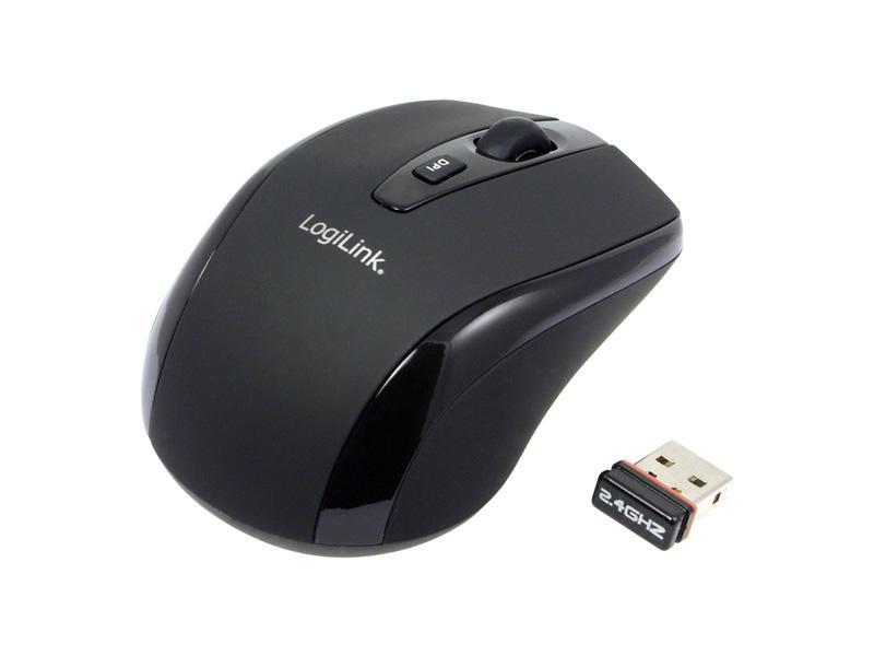 LogiLink 2,4 GHz Wireless Travel Maus Micro Schwarz ID0031