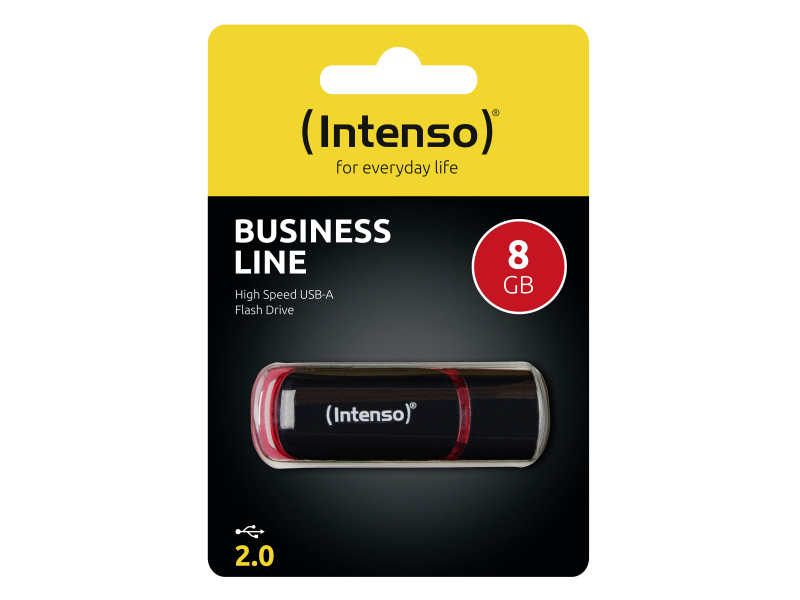 USB FlashDrive 8GB Intenso Business Line Blister schwarz/rot