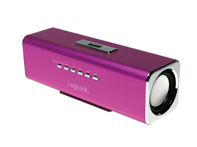 LogiLink Discolady Soundbox mit MP3 Player und FM Radio pink (SP0038P)