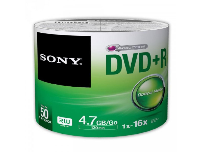 DVD+R 4.7GB Sony 16x 50er Shrink Pack 50DPR47SB