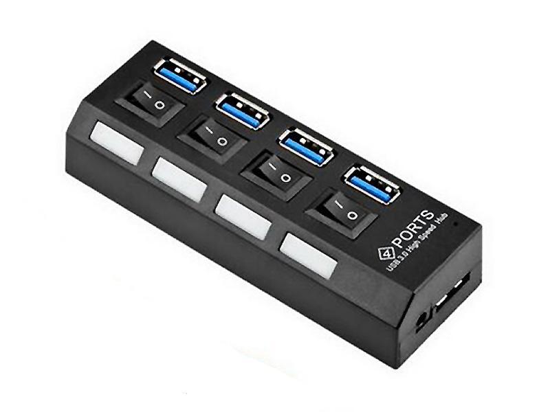 USB 3.0 HUB 4 Port mit Ein-/Aus-Schaltern und LED