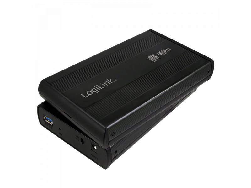 Logilink Festplattengehäuse 3,5 Zoll, S-ATA, USB 3.0, Alu, Schwarz (UA0107)