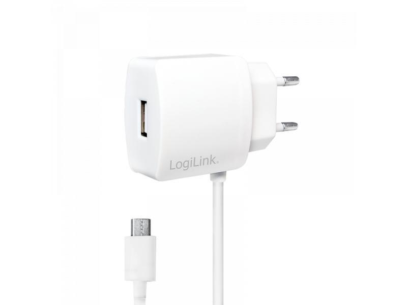 Logilink USB Steckdosenadapter mit Micro-USB-Kabel 1xUSB-Port 10W (PA0146W)