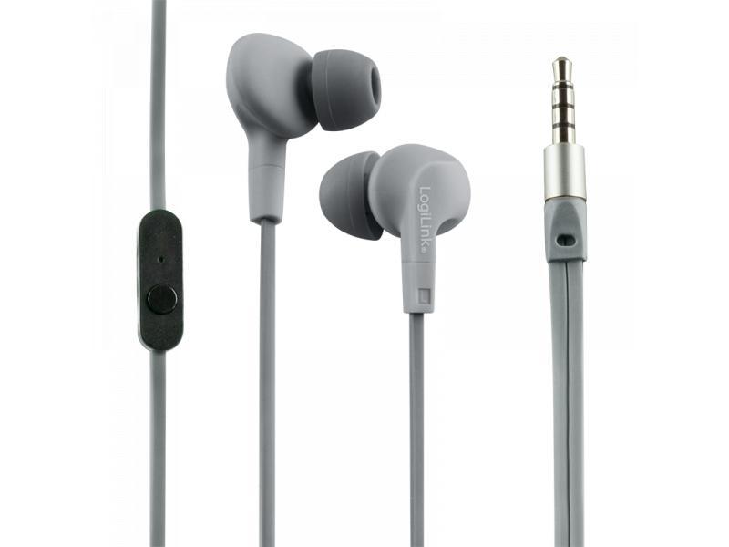 Logilink Wassergeschütztes (IPX6) Stereo In-Ear Headset, Grau (HS0041)