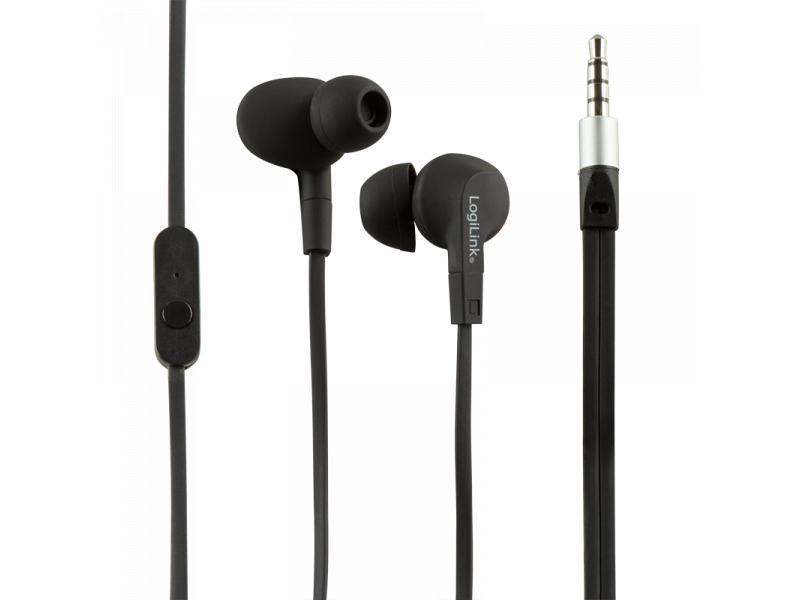 Logilink Wassergeschütztes (IPX6) Stereo In-Ear Headset, Schwarz (HS0042)