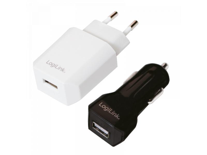 Logilink USB Reise-Set, jeweils 1x USB-Port, 5W/6W (PA0109)