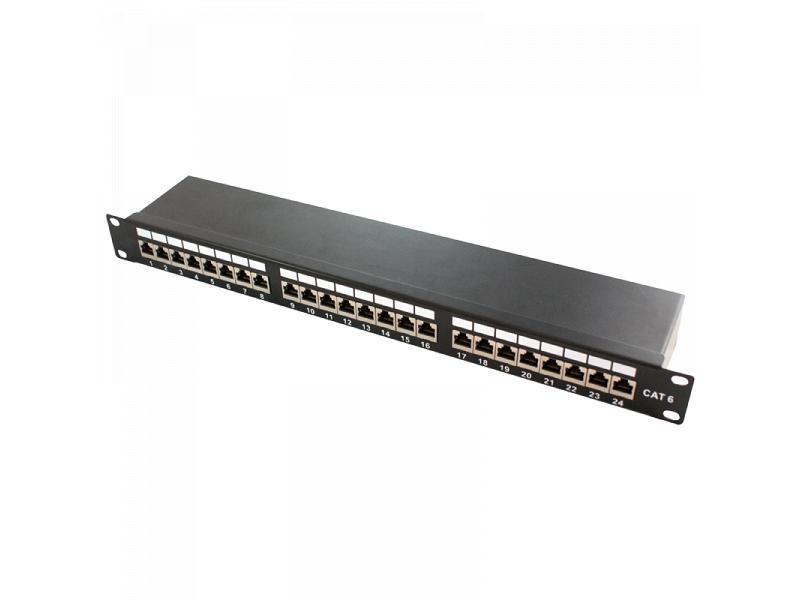 Logilink Patchpanel 19 Einbau Kat.6 STP 24 Ports, schwarz (NP0048)