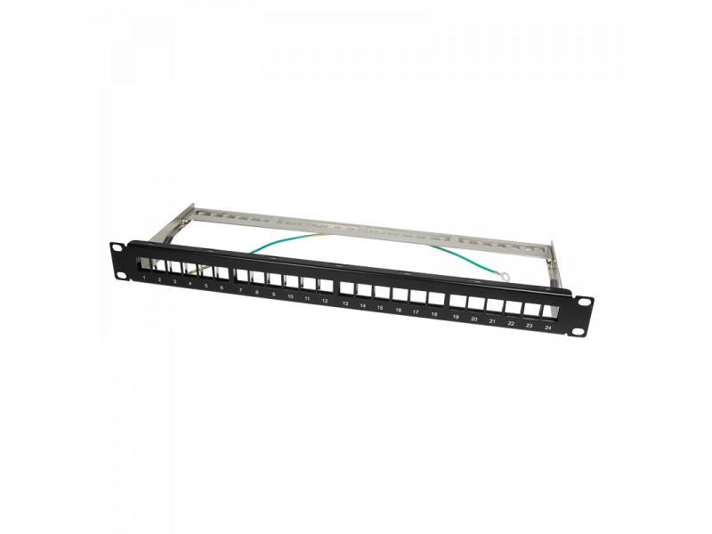 Logilink Keystone Patchpanel für 24 Keystone Buchsen schwarz (NK4042)