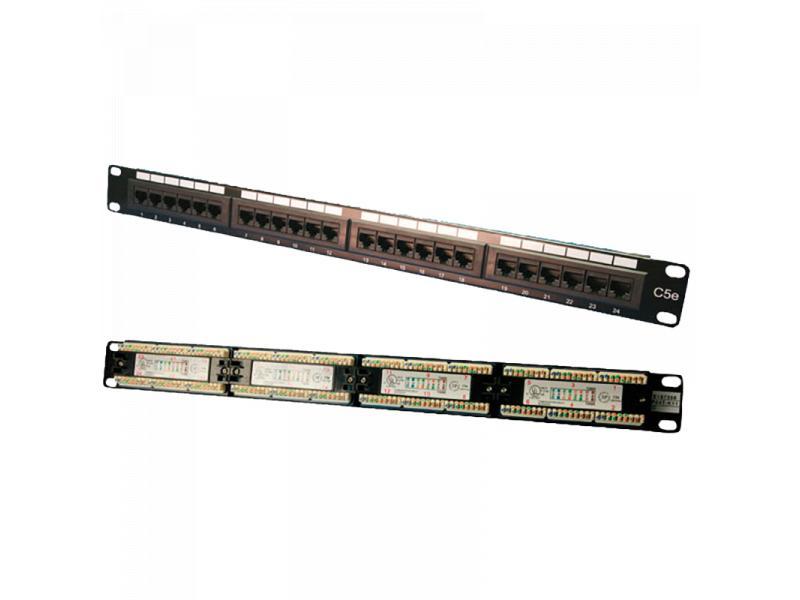 Logilink Patchpanel 19 CAT5e 24-Port Ungeschirmt, Schwarz (NP0027)