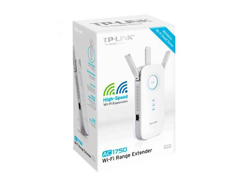 TP-LINK RE450 - Wi-Fi range extender - 10Mb LAN, 100Mb LAN, GigE RE450