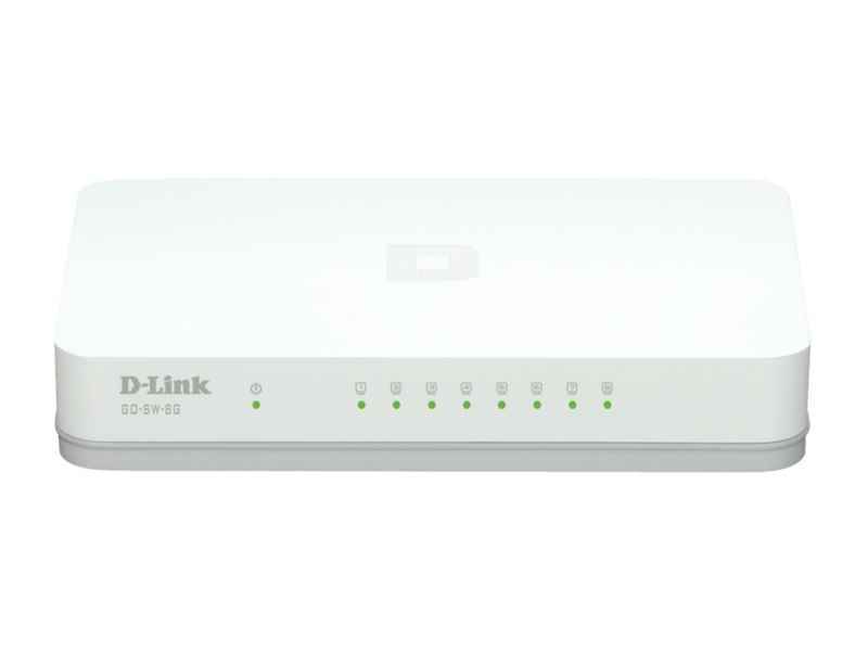 D-Link Nicht verwalteter Gigabit Ethernet (10/100/1000) Weiß Netzwerk-Switch GO-SW-8G/E