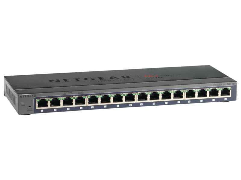 Netgear Nicht verwalteter Netzwerk-Switch L2 Gigabit Ethernet (10/100/1000) Schwarz GS116E-200PES