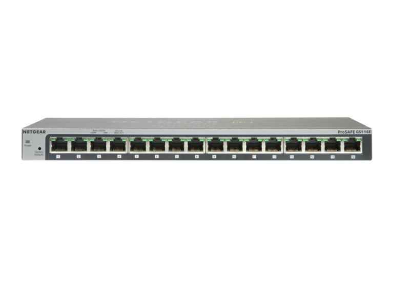 Netgear ProSafe 16 Port Gigabit Desktop Switch - Switch - Kupferdraht 1 Gbps - 16-Port 3 HE - Extern