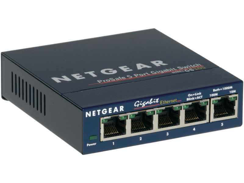 Netgear ProSafe Switch - Kupferdraht 1 Gbps - 5-Port 3 HE - Extern GS105GE