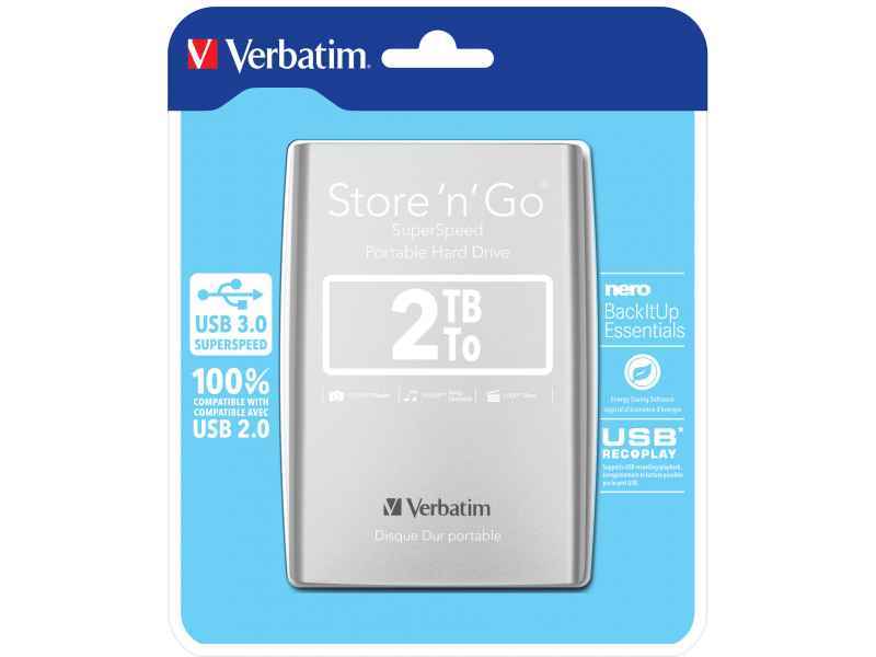 Verbatim Store n Go Externe Festplatte 2048GB Silber 53189