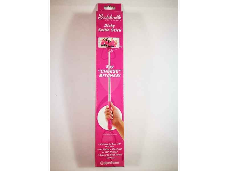 BACHELORETTE PARTY FAVORS DICKY SELFIE STICK, PINK