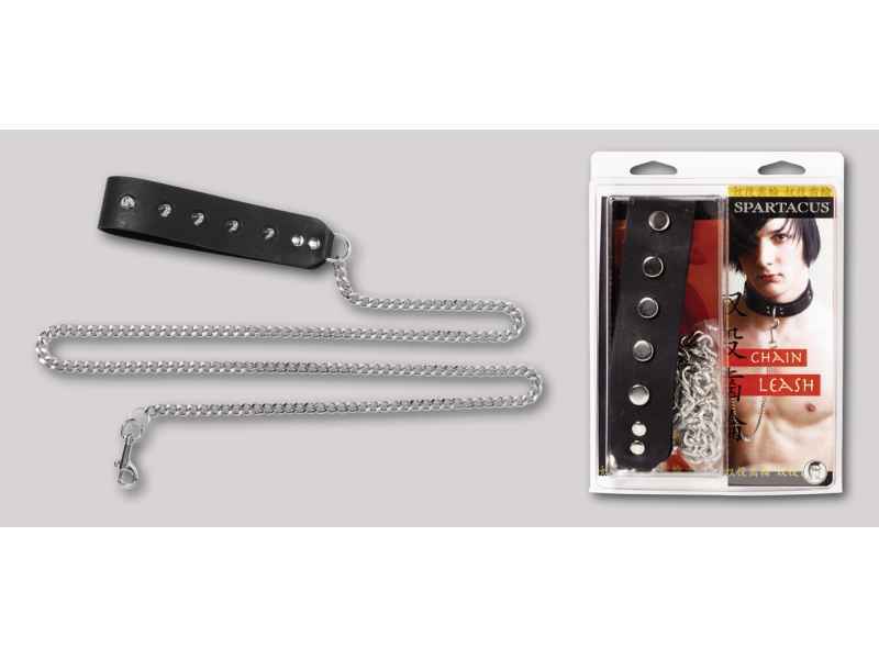 CHAIN LEASH WITH STUDDED HANDLE, HALSBAND&LEINE, LEDER&NICKEL