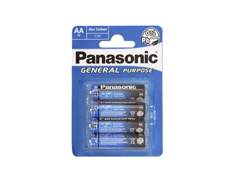 Batterie Panasonic (Blau) General R6 Mignon AA (4 St.)