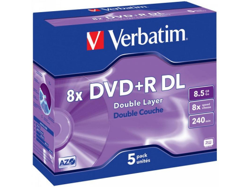 DVD+R 8.5GB Verbatim 8x 5 JC 43541