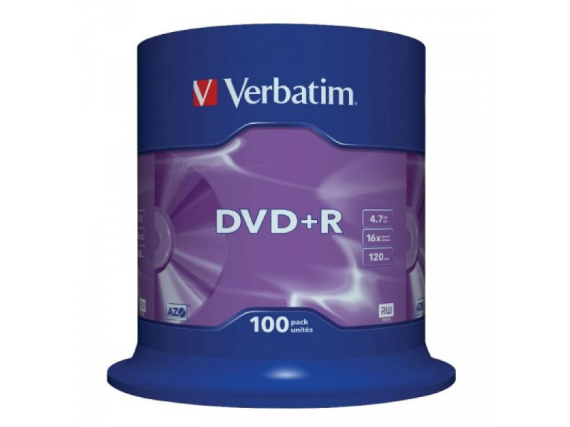 DVD+R 4.7GB Verbatim 16x 100er Cakebox 43551