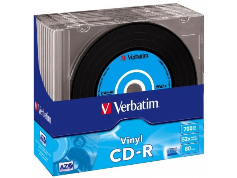 CD-R 80 Verbatim 52x Vinyl 10er Slim Case 43426