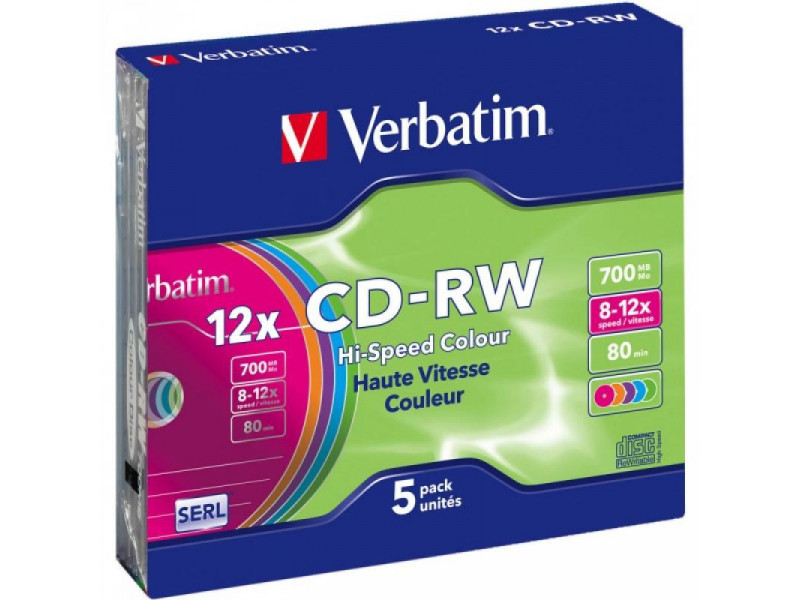 CD-RW 80 Verbatim 12x 5er Slim Case 43167