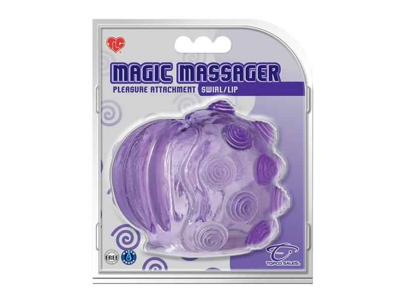 MAGIC MASSAGER PLEASURE ATTACHMENTS, SWIRL/LIP, LILA