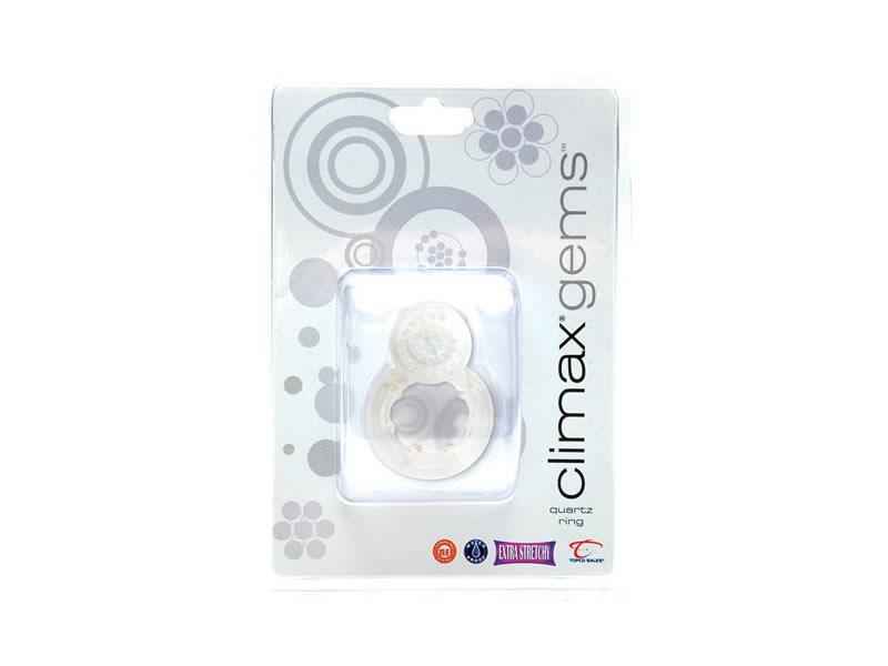 CLIMAX GEMS QUARTZ RING, VIBRO, MIT 4 MINI MAGNETEN, TPR, CLEAR