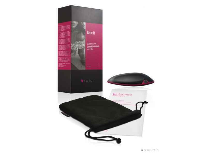 BSOFT RECHARGEABLE MASSAGER, AUFLADBAR, SCHWARZ/FUCHIA, 12CM