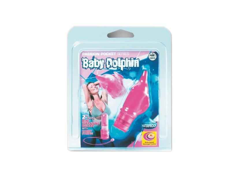 BABY DOLPHIN POCKET MINI VIBE, DELPHIN, MIT BATTERIEN, PINK, 7CM