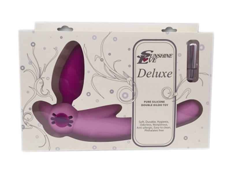 SUN. D. ELGRANDE STRAPLESS DBLE. DILDO, VIBRO, SILIKON, PINK, 19CM