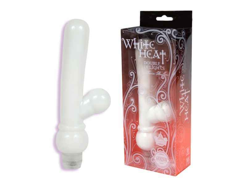 WHITE HEAT DOUBLE DELIGHTS LARGE DBL. BULLET VIBE, TPR, 17CM