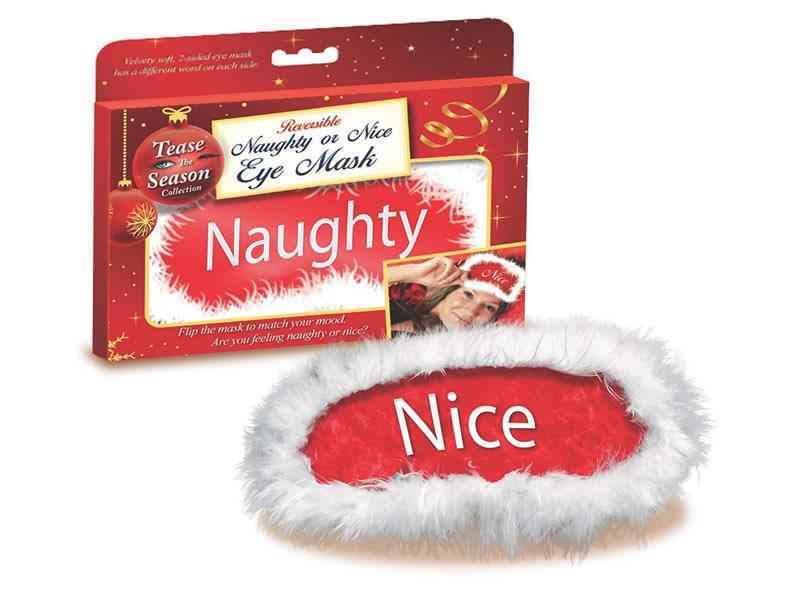 TEASE THE SEASON NAUGHTY OR NICE EYE MASK, AUGENMASKE, ROT/WEI