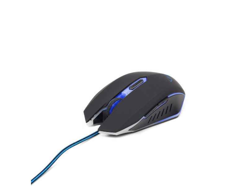 Gembird Maus USB 2400 DPI Beidhändig Schwarz Blau MUSG-001-B