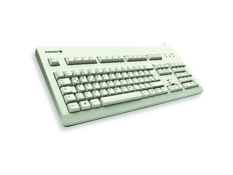 Cherry Classic Line G80-3000LPCDE-0 Tastatur Laser 105 Tasten QWERTZ Grau