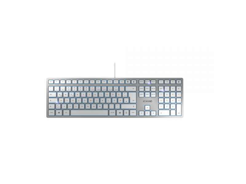 Cherry KC 6000 Slim USB US Englisch Silber Weiß JK-1600EU-1