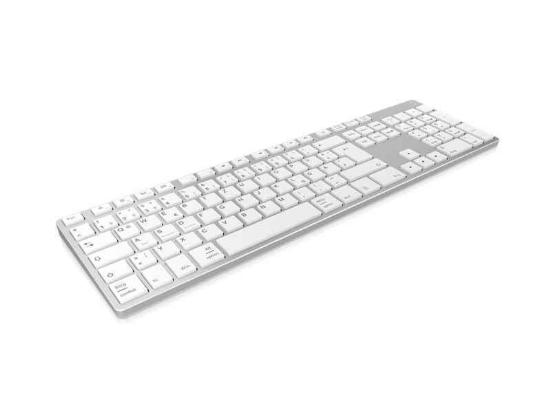 KeySonic KSK-8022BT Bluetooth QWERTZ Deutsch Silber 60395