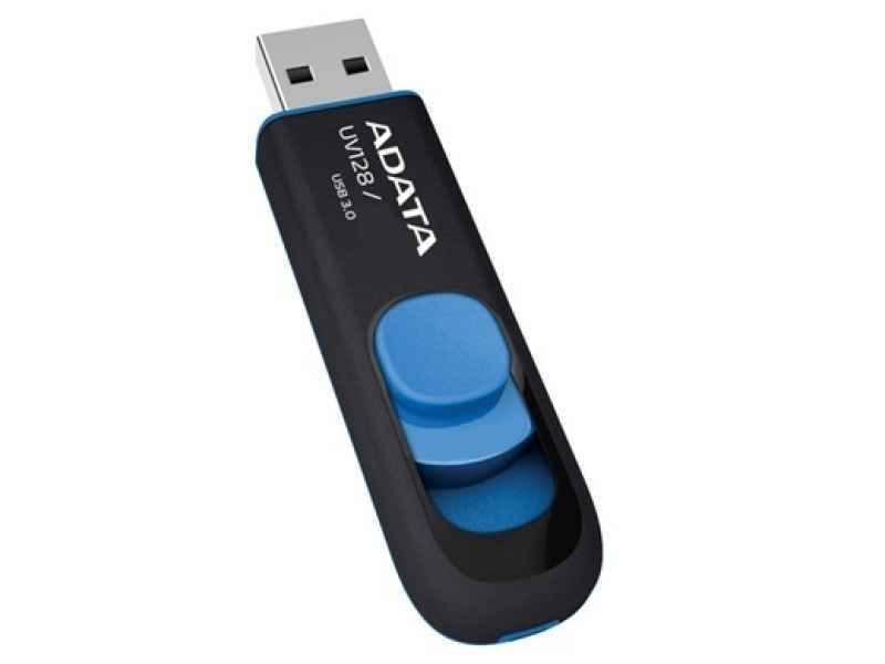 ADATA USB-Stick 32GB DashDrive UV128  (black/blue) retail AUV128-32G-RBE