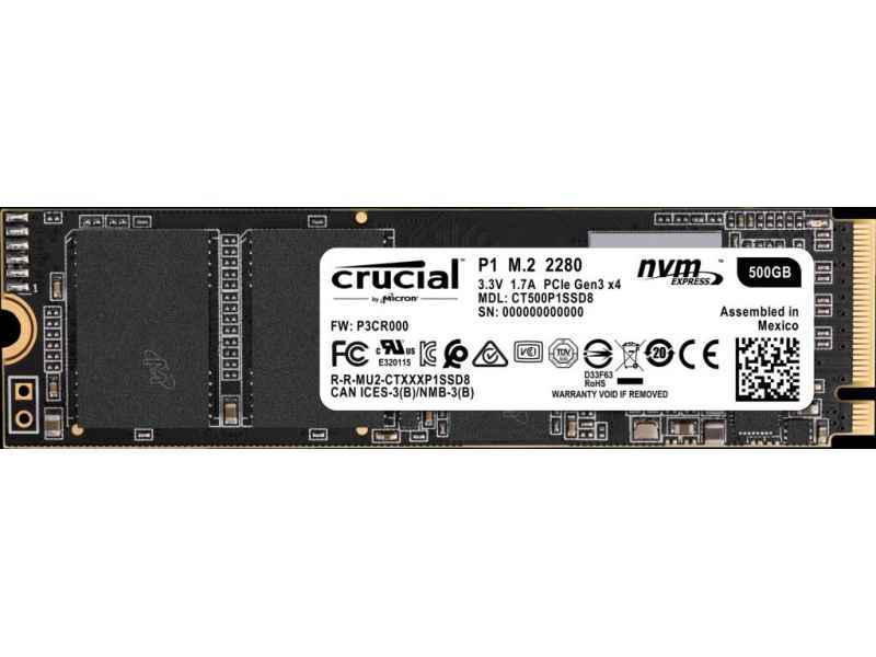 Crucial SSD 500GB P1 PCIe M.2 CT500P1SSD8