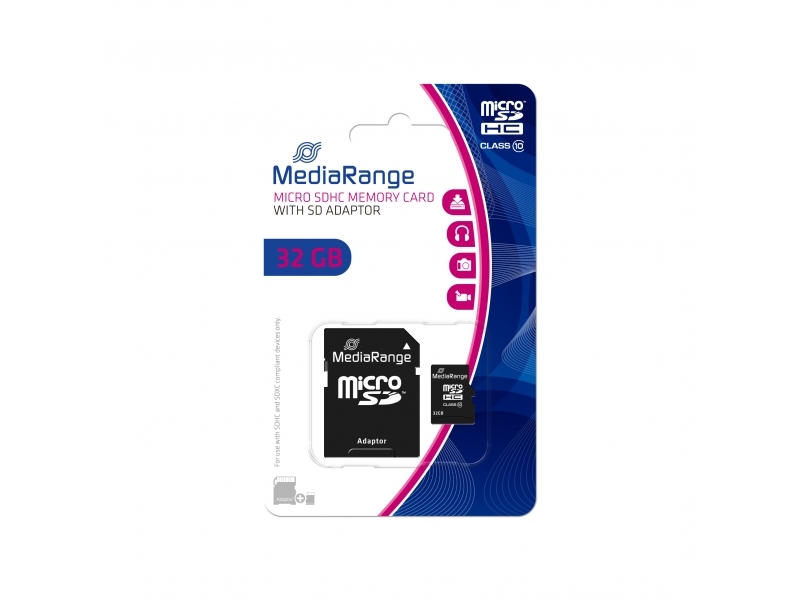 MediaRange MicroSD/SDHC Card 32GB SD CL.10 inkl. Adapter MR959