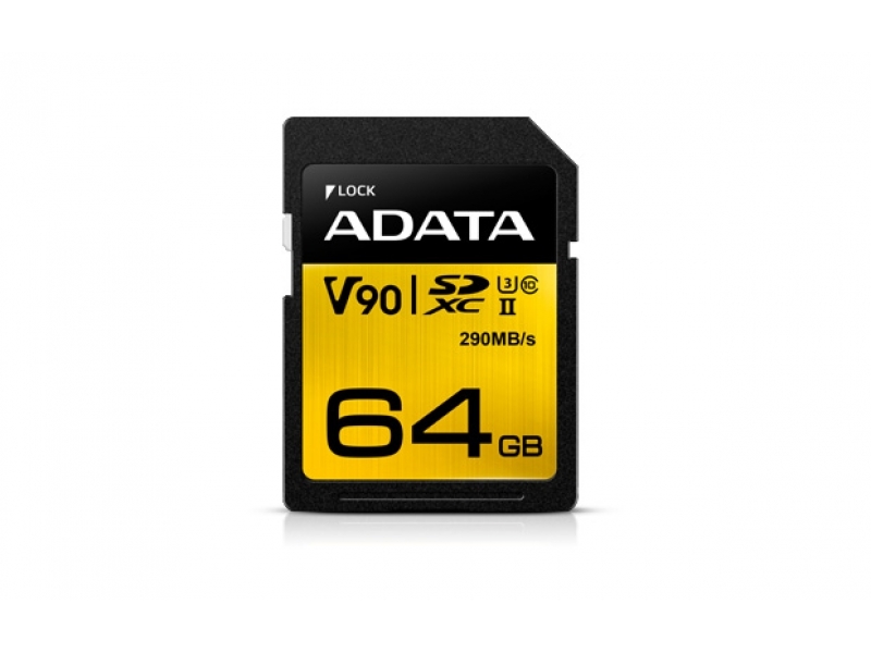 ADATA SD Card 64GB SDXC (UHS-II U3 Class 10) ASDX64GUII3CL10-C