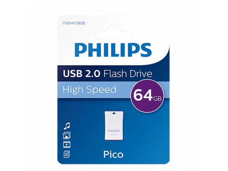 Philips USB-Stick 64GB 2.0 USB Drive Pico FM64FD85B/00