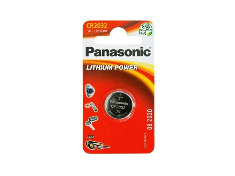 Panasonic Batterie Lithium CR2032 3V Blister (1-Pack) CR-2032EL/1B