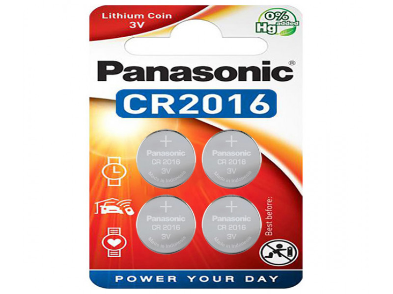 Panasonic Batterie Lithium CR2016 3V Blister (4-Pack) CR-2016EL/4B