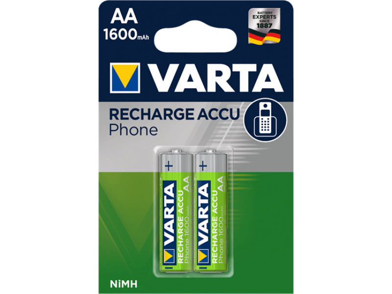 Varta Akku NiMH Mignon AA 1600mAh Retail Blister (2-Pack) 58399 201 402