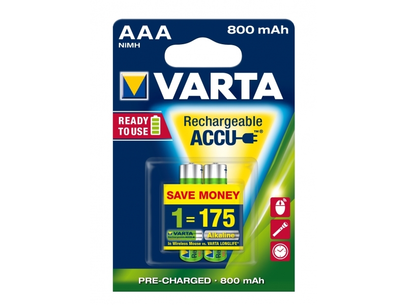 Varta Photo Power Akku Micro (AAA) 800 mAh 1,2 V ((2er Pack) 56703101402