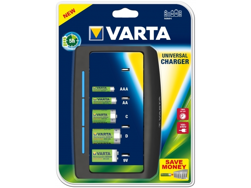 Varta Universal Ladegerät w/o Akkus für AA/AAA/C/D/9V Blister 57648 101 401