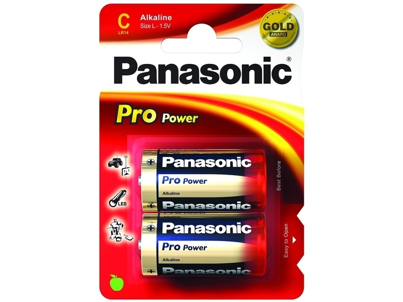 Panasonic Batterie Alkaline Baby C LR14, 1.5V Blister (2-Pack) LR14PPG/2BP