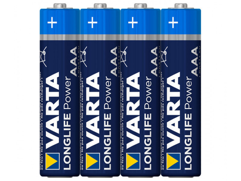 Batterie Varta Alk. Micro AAA LR03 1.5V Longlife Power Shrink. (4-Pack)